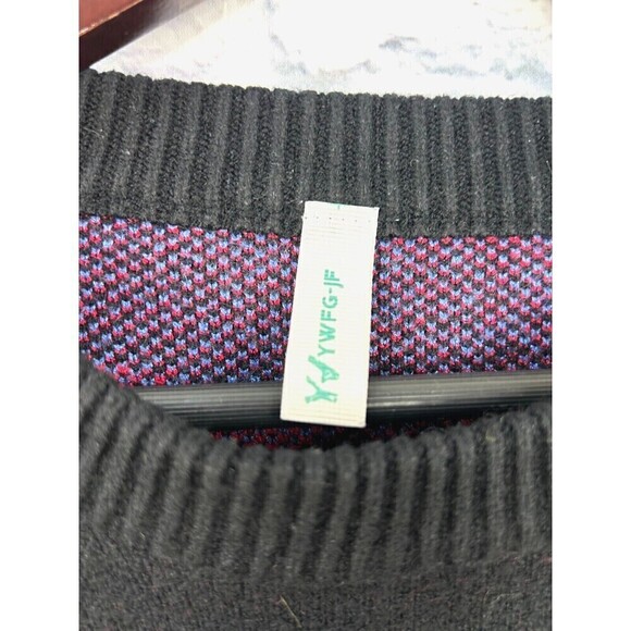 YWFG-JF Mens Size XL Black Red Pullover Sweater Japanese Streetwear Skeleton - Picture 12 of 12